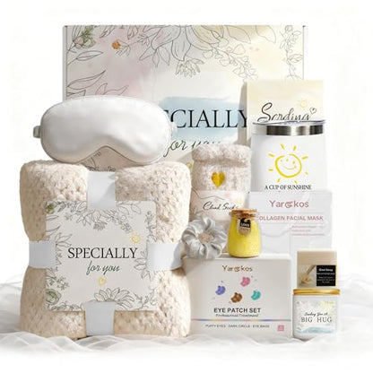 Birthday Gifts for Women - 11 Pcs Self Care Gift Basket Set for Sister Friend Mom - Get Well Soon Gift Box - Recovery After Surgery Care Package - Friendship Cheer Up Inspirational Thank You Present - color: Face Mask