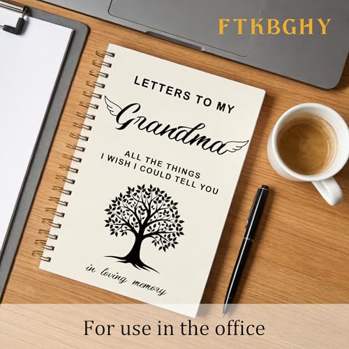FTKBGHY Memorial Gifts for Loss of Grandma Grief Journal Notebook, Sympathy Notebooks Gifts for Loss of Grandmother, Bereavement Gift, Letters to My Grandma Journal, 5.5x8.3 Inch - color: Colour-9