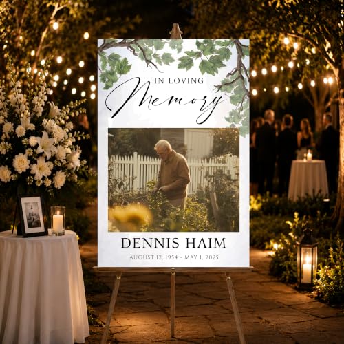Personalized Editable Funeral Welcome Sign, SUNFLOWER - Large Weather-Resistant PVC Sign, 12' x 18', 24' x 18', 36' x 24' - color: #Version 13