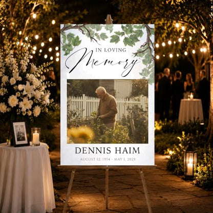 Personalized Editable Funeral Welcome Sign, SUNFLOWER - Large Weather-Resistant PVC Sign, 12' x 18', 24' x 18', 36' x 24' - color: #Version 13