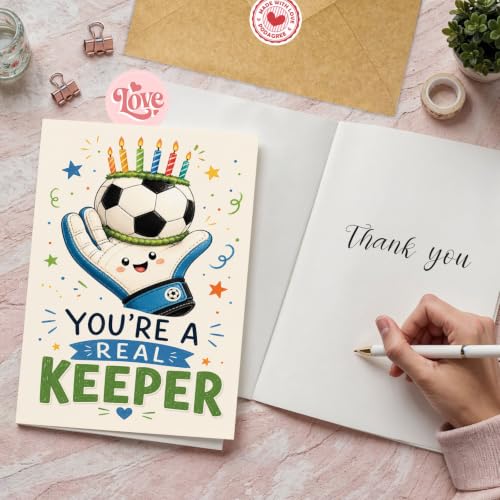 Goalkeeper Birthday Card, Real Keeper Soccer Ball Greeting Gift | Soccer Birthday Card For Goalkeeper, Football Player, Sports Fan, Keeper Birthday Gift Card, Soccer Team Coach Greeting Card - color: sport8