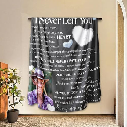 Arovene Ship Next Day, Custom Memorial Blanket with Photo - Printed in USA, A Hug from Heaven Blanket, Personalized Sympathy Gifts for Loss of Loved One Dad Mom Husband Wife Friend Dog Memorial Gifts - color: Style 06