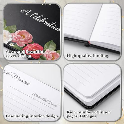 Yingzhao Memorial Funeral Guest Book with Pen 144 Pages Cardinal Funeral Guest Sign in Book for Memorial Service Celebration of Life Party Supplies in Loving Memory(Flower) - style: Flower