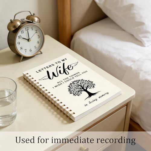 FTKBGHY Memorial Gifts for Loss of Wife Grief Journal Notebook, Sympathy Notebooks Gifts for Loss of Loved One, Bereavement Gift, Letters to My Wife Journal, 5.5x8.3 Inch - color: Colour-7