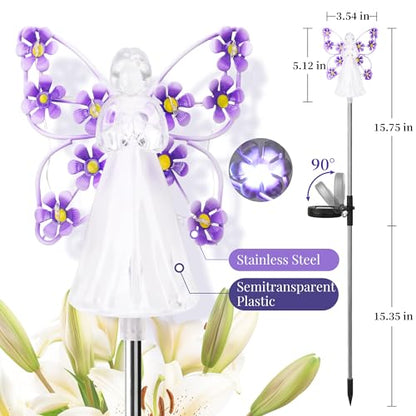 GIGALUMI 4 Pack Angel Solar Lights Outdoor Garden Decor Yard Art - size: 4 Pack