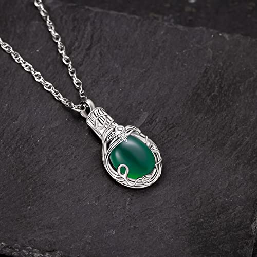 Gredstar Tree of Life Urn Necklace for Ashes, Birthstone Memorial Pendant | Teardrop Design, Love Symbol Detail, 12 Birthstone Colors, Stainless Steel, Ashes Holder, Funnel Kit Included - color: May