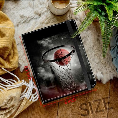 Small Photo Album 3.5x5 inch 80 Pictures PU Leather Photo Albums with Transparent Inner Pockets & Elastic Band for Wedding Boys Girl Travel Family Pictures - Basketball in Galaxy - color: Basketball in Galaxy, size: 3.5x5 Photo Album