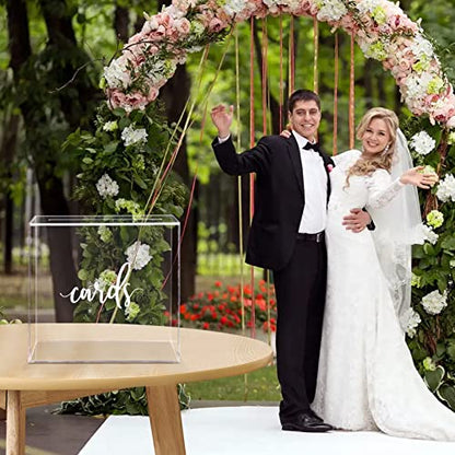 Hooqict Clear Acrylic Wedding Card Box with Slot Large Blank Gift Card Boxes for Reception, Party, Wishing Well, Money Box Holder, Graduation Decorations, Baby Shower - style: Style 1