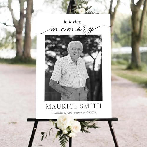 Personalized Elegant Funeral In Loving Memory Welcome Sign, Memorial Picture Board, Memorial Sign, Celebration Of Life Decoration Yard Sign, Outdoor Memorial Garden Decor, Memorial Decorations - color: Color 18