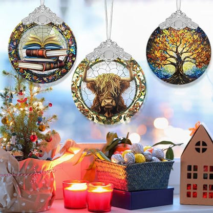 Stained Glass Ornaments, 2026 Christmas Ornament, Christmas Tree Ornament, Heirloom Keepsake, Gift Exchange, Gift Idea - Cow - color: Cow