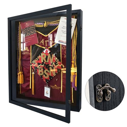16x20 Graduation Shadow Box Frame with Real Glass,Black - color: Black, size: 16*20