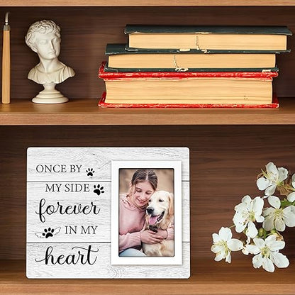 Pet Memorial Gifts for Dogs, Dog Memorial Gifts Picture Frame | Lost of Pet Sympathy Present, Pet Loss Remembrance Gift, Cat Passing Away Memorial Frame with Paw Print 4x6" Photo