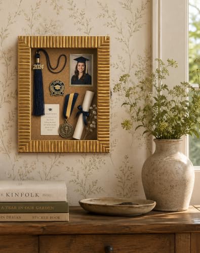 11x14 Antique Gold Shadow Box Display Case for Photo Print Postcard Ticket - color: Gold, size: 11x14