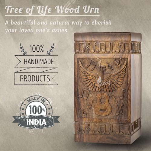 Guitar Wings Keepsake Urns for Human Ashes, Set of 4, Rosewood - color: Rosewood, size: Keepsake Set of 4 (20 lbs each)