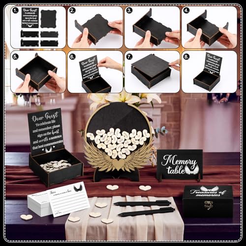 Amyhill Celebration of Life Favors Memory Guest Book, Wing, Brown - style: Wing