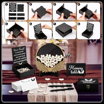 Amyhill Celebration of Life Favors Memory Guest Book, Wing, Brown - style: Wing