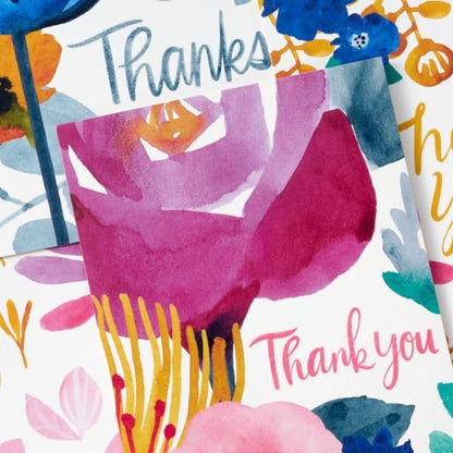 Hallmark Bulk Thank You Cards, Assorted 48-Pack (Watercolor Flowers)