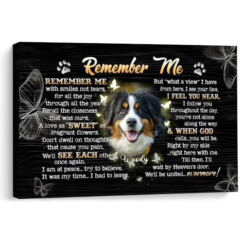 KiKiLuna Personalized Dog Memorial Canvas Wall Art - color: Design 8