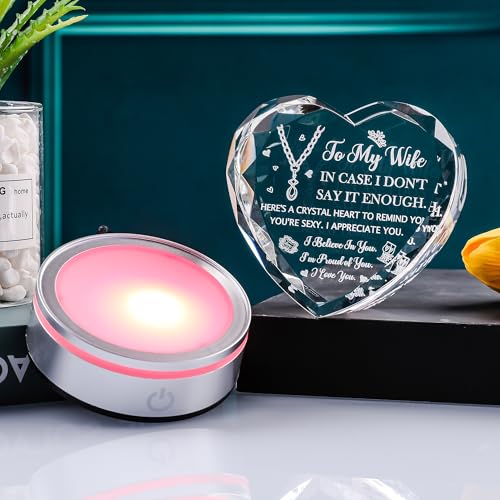 Crystal Heart Wife Gift Laser Engraved Love Message - color: Wife Gift-2
