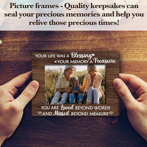 Gihyan Memorial Picture Frame, Your Life Was A Blessing Photo Frame, Sympathy Gift For Loss Of Mother Father, In Memory of Loved One Bereavement Gifts, Home Office Remembrance Frame With Stand -01