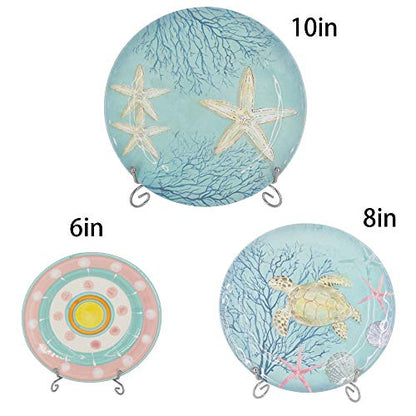 LIONWEI LIONWELI 6 Pack Iron Display Stand,Silver Iron Easel Plate Holder Stand for Displaying Pictures, Plates, Books and Arts (4, 6, 8 inch) - color: Silver