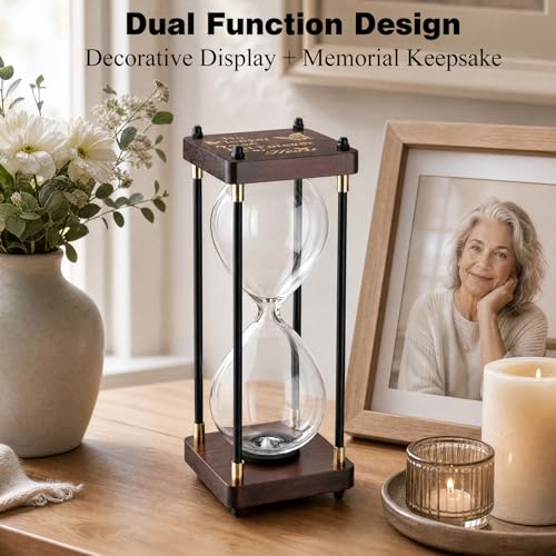 Abooxiu Hourglass Cremation Urns for Human Ashes, Fillable Memorial Hourglass Keepsake Urns for Ashes Small Urn for Human Ashes Mini Urn Wooden Urn for Adult Male Women, Sympathy Remembrance Gift