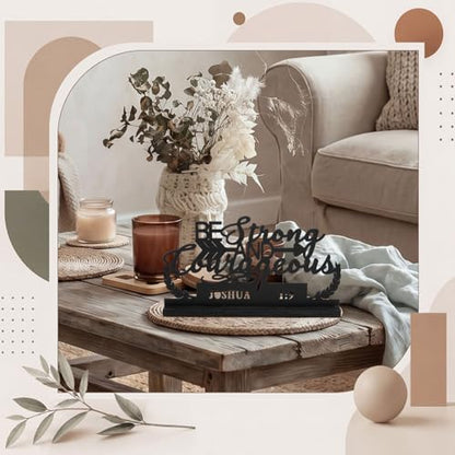 Jetec Inspirational Table Sign Art Decoration, Be Strong and Courageous - style: Be Strong and Courageous