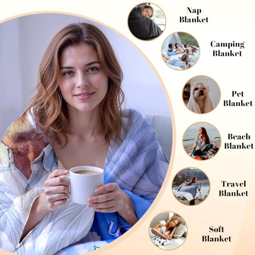 Arovene Ship Next Day, Custom Memorial Blanket with Photo - Printed in USA, A Hug from Heaven Blanket, Personalized Sympathy Gifts for Loss of Loved One Dad Mom Husband Wife Friend Dog Memorial Gifts - color: Style 01