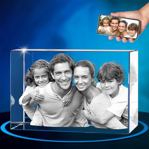 ArtPix 3D Crystal Photo, Personalized Gifts for Women, Wife, Mom, Her, Him, Men, Great Customized Gift With Your Own Photo - Anniversary, Wedding, Birthday - Custom Glass 3D Laser Etched Picture Frame - color: Landscape, size: Large