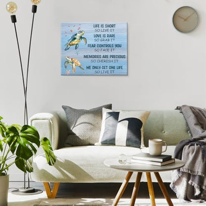 Sea Turtle Canvas Wall Art Inspirational Turtle Ocean Poster Wall Decor - color: Sea Turtle