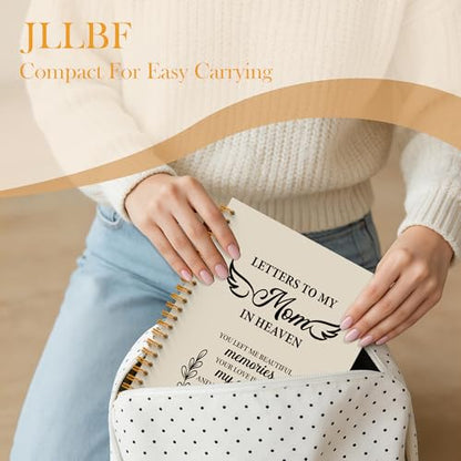JLLBF Memorial Gifts For Loss Of Mom Spiral Notebook, Letters To My Mom In Heaven, Sympathy Gifts for Loss of Mother, Remembrance Bereavement Gift Journal Notebook, 5.5x8.3 Inch - color: Apricot Letters Mom