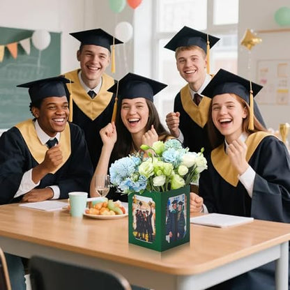 15 Pack Graduation Box Centerpieces for Table 6/7 In Photo Display - color: Green