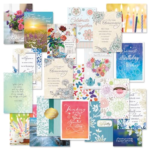 Current Greeting Cards with Matching Envelope Seals | Faith All Occasion, 20 Count, 5 x 7 Folded, Themed Holiday Card Value Pack, With envelopes - color: Faith