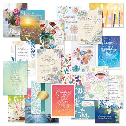 Current Greeting Cards with Matching Envelope Seals | Faith All Occasion, 20 Count, 5 x 7 Folded, Themed Holiday Card Value Pack, With envelopes - color: Faith