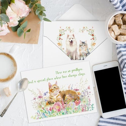 Geyoga 36 Set Pet Sympathy Card with Envelope Bulk, Watercolor Style - color: Watercolor Style