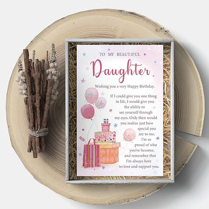 Birthday Card for Daughter from Mom or Dad, Happy Birthday Card Gift for Adult Daughter Her, Heartfelt Love and Encouragement Greeting - color: Daughter