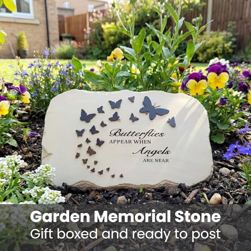 Memorial Stones for Loved Ones Outside - Memorial Garden Stones in Memory of Loved Ones Lost, Pet Memorial Stone, Garden Remembrance Stones - 10.5 x 7 x 0.5 inches, Waterproof Resin