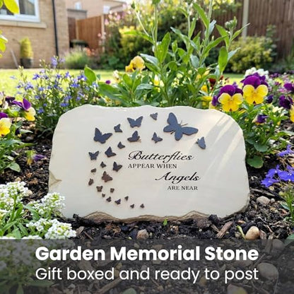 Memorial Stones for Loved Ones Outside - Memorial Garden Stones in Memory of Loved Ones Lost, Pet Memorial Stone, Garden Remembrance Stones - 10.5 x 7 x 0.5 inches, Waterproof Resin