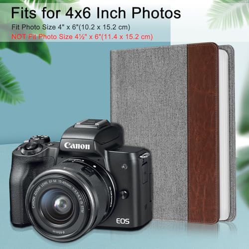 Fintie Photo Album 4x6 Photos - 112 Pockets Wallet Albums Memory Book | Vegan Leather Cover, 4X6 Picture Keepsakes, Family/Wedding/Travel Memory Book, Baby/Kids/Boys/Girls Gift, Denim Grey - color: Denim Grey