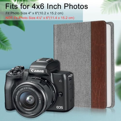 Fintie Photo Album 4x6 Photos - 112 Pockets Wallet Albums Memory Book | Vegan Leather Cover, 4X6 Picture Keepsakes, Family/Wedding/Travel Memory Book, Baby/Kids/Boys/Girls Gift, Denim Grey - color: Denim Grey