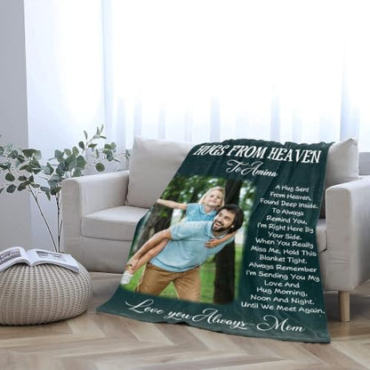 Personalized Memorial Blanket for Loss of Loved Dad Mom Husband Wife - color: Memorial Blanket 01