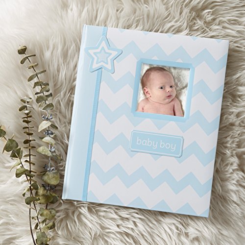 Lil' Peach First 5 Years Chevron Baby Memory Book, 46 Fill In Pages, Blue - style: Blue Chevron