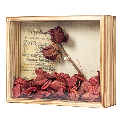 Shadow Box Frame 8x10 Shadow Box Display Case with Linen Back of Awards Memorabilia Flower, Pictures, Keepsakes、Bouquet、Medals and More Photos Memory Box - color: Carbonize, size: 8×10