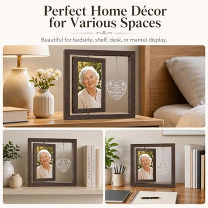 Memorial Gifts for Loss of Mom, Sympathy Gift for Loss of Mother Picture Frame, In Memory of Mom Bereavement Remembrance Funeral Condolence Gift, Rotating Mother Memorial Frame Display Two 4x6 Photos - size: Mom