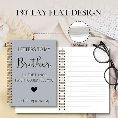 OINDADE Loss of Brother Sympathy Gifts Grief Notebook Journal, Letters to My Brother in Heaven Journal, Memorial Notebooks Gifts for Loss ofBrother, In Loving Memory Sympathy Gifts, 6x8.2In - color: brother