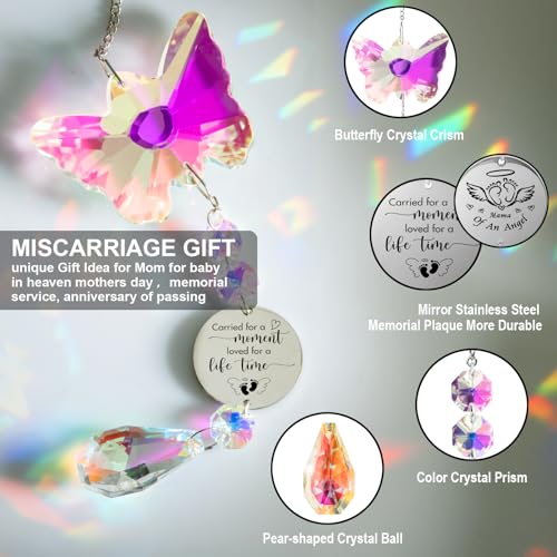 Butterfly Suncatcher Memorial Sympathy Gifts for stillbirth Infant,Baby Pregnancy Loss, Miscarriage Keepsake Gifts for Mothers Dad Mom Parent - color: Angle Baby