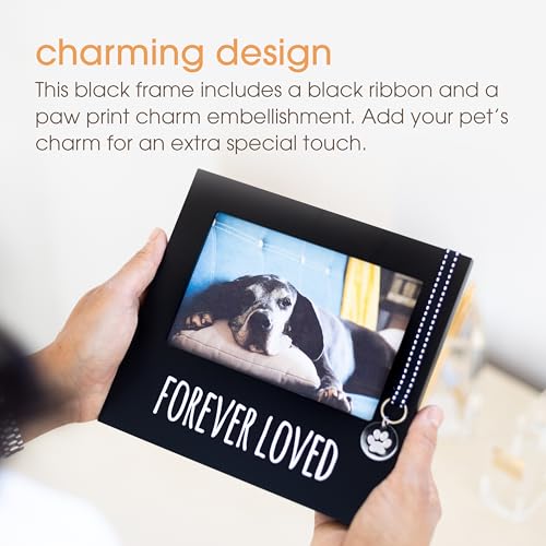 Pearhead Forever Loved Pet Keepsake Picture Frame, Photo Frame for Pet Owners and Dog Lovers, Ideal Memorial Gift for Loss of Dog and Pet Remembrance, Wall Mount And Tabletop Frame, Black | Picture Frame for Pet Owners, Ideal Memorial Gift for Loss of Dog