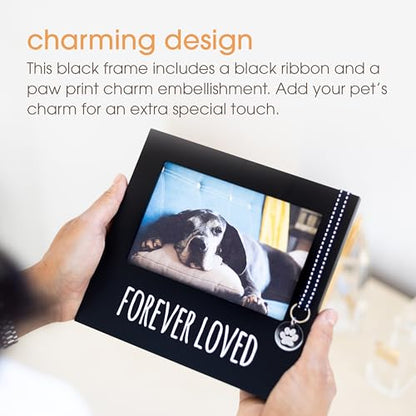 Pearhead Forever Loved Pet Keepsake Picture Frame, Photo Frame for Pet Owners and Dog Lovers, Ideal Memorial Gift for Loss of Dog and Pet Remembrance, Wall Mount And Tabletop Frame, Black | Picture Frame for Pet Owners, Ideal Memorial Gift for Loss of Dog