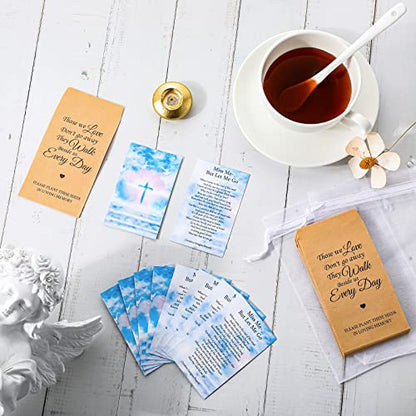 Fumete 100 Sets Funeral Favors for a Memorial Service Self Adhesive Kraft Seed Envelopes Celebration of Life Prayer Cards Organza Gift Bags Funeral Decorations for Loss of Loved One