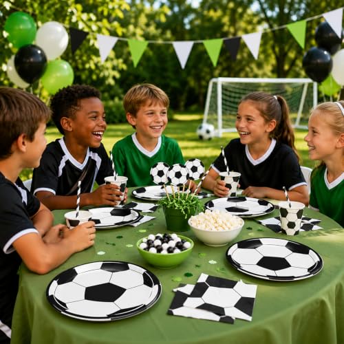 40 Pcs Soccer Plates and Napkins Set, Large 9 Inch Party Plates - color: Soccer